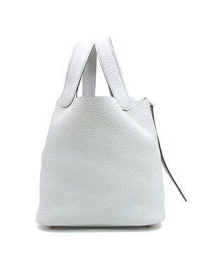 Hermes Picotin Lock PM 18 Light Blue Taurillon Clemence GD Handbag Bag
